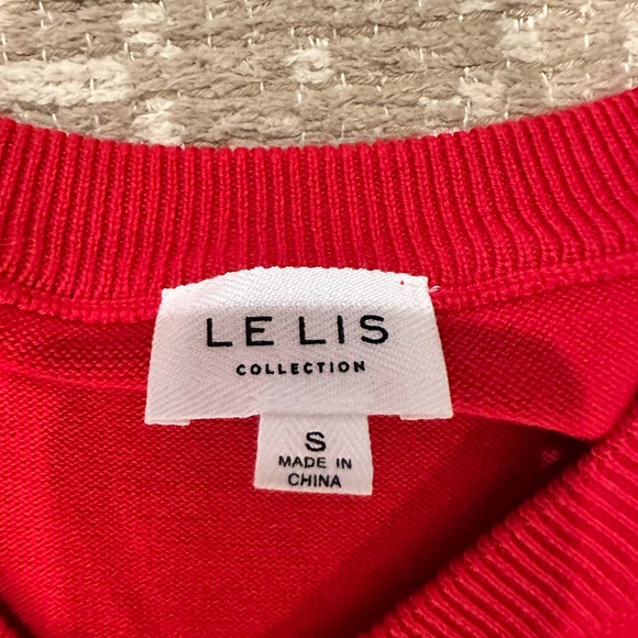 Le Lis Red Knit Sweater | Golf | Preppy | Designer | Size Small - Picture 2 of 4